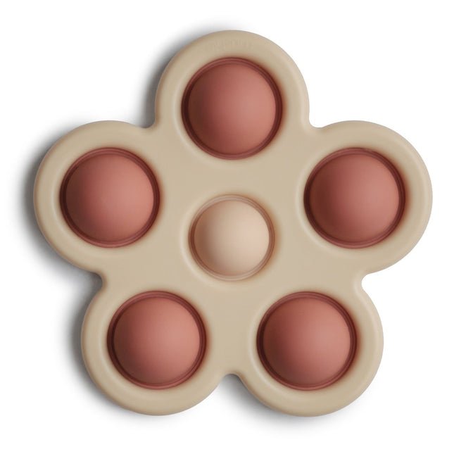 Mushie Educatief Speelgoed Druk Bloem Rose/Blush/Shifting Sand - Mushie - Babywinkel - 810052465579