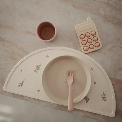 Mushie Placemat Pink Flowers - Mushie - Babywinkel - 810052467849