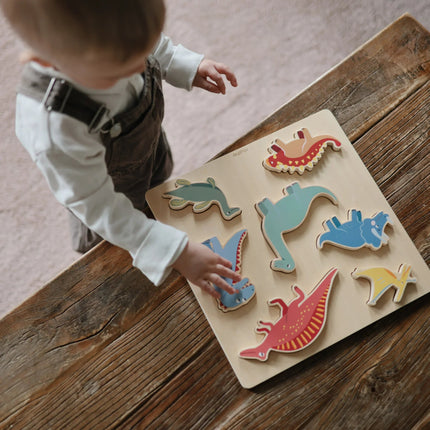 Mushie Puzzel Wooden Dino - Mushie - Babywinkel - 840355800999
