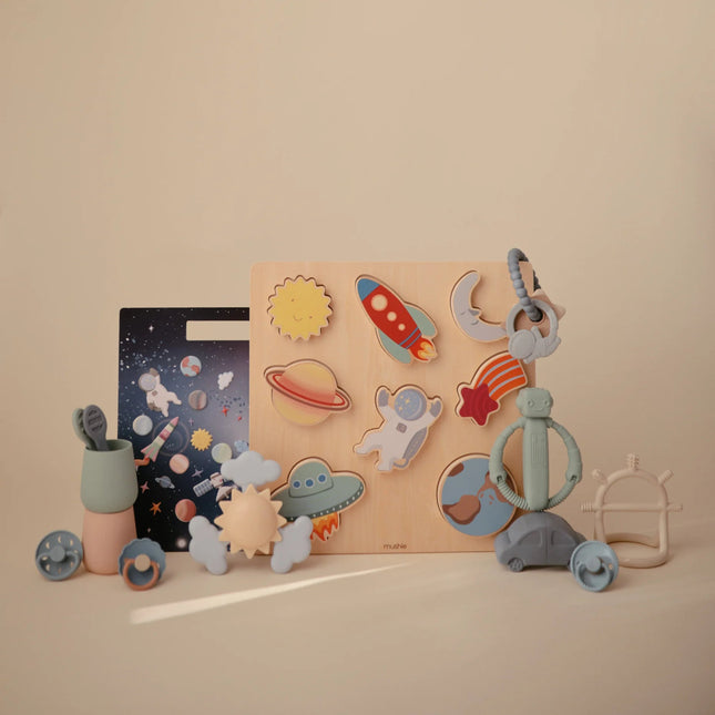 Mushie Puzzel Wooden Space - Mushie - Babywinkel - 840355800982
