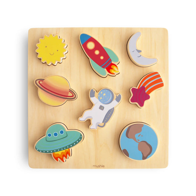 Mushie Puzzel Wooden Space - Mushie - Babywinkel - 840355800982