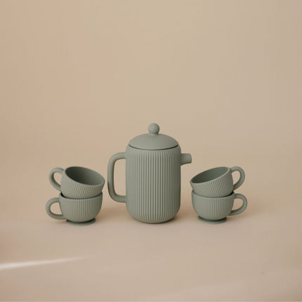 MUSHIE - SILICONE PLAY TEA SET - Cambridge Blue - Babywinkel - 840355802276