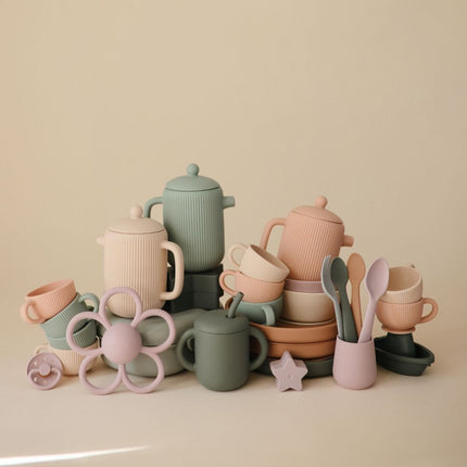 MUSHIE - SILICONE PLAY TEA SET - Cambridge Blue - Babywinkel - 840355802276