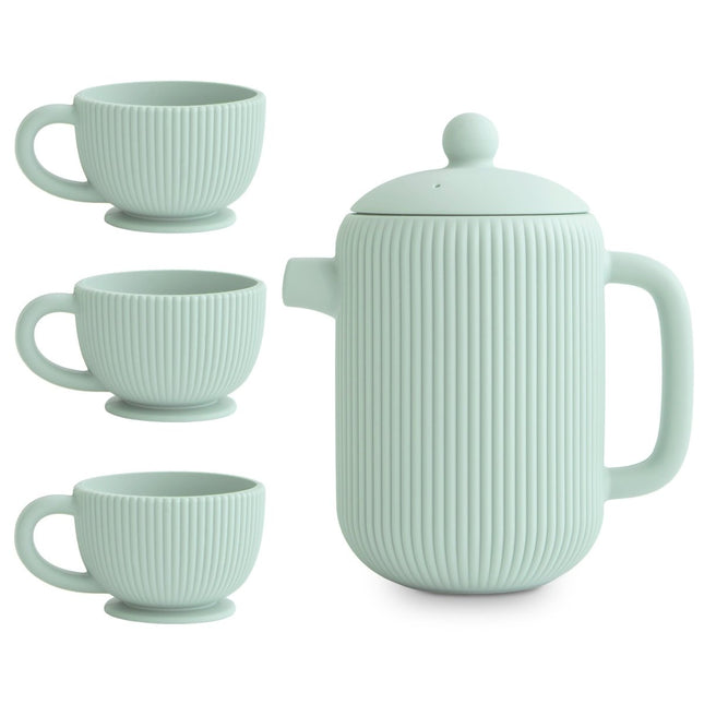 MUSHIE - SILICONE PLAY TEA SET - Cambridge Blue - Babywinkel - 840355802276
