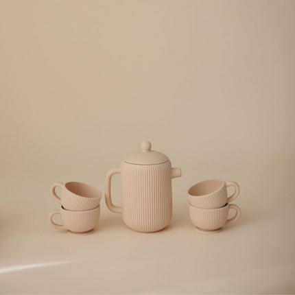 MUSHIE - SILICONE PLAY TEA SET - Shifting Sand - Babywinkel - 840355802252