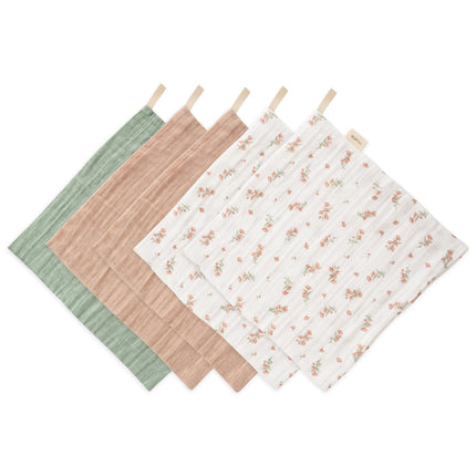 Mushie Washandje Pink Flowers 5St - Mushie - Babywinkel - 840355800920