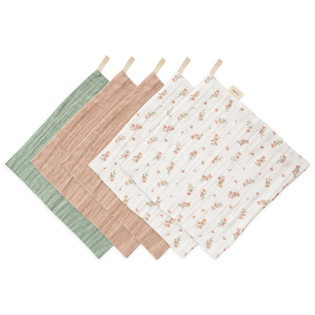 Mushie Washandje Pink Flowers 5St - Mushie - Babywinkel - 840355800920