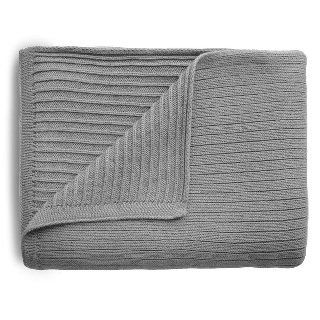 Mushie Wiegdeken Ribbed Gray Melange - Mushie - Babywinkel - 810052462189