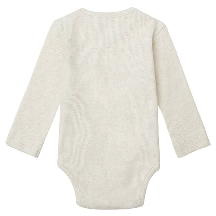 Noppies Romper Lange Mouwen Rib Nino Oatmeal Melange - Noppies - Babywinkel - 8719788883874
