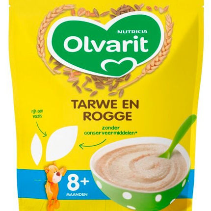 Olvarit Babyvoeding 8+ Maanden Tarwe En Rogge 200 Gram - Babywinkel - 3041091579256