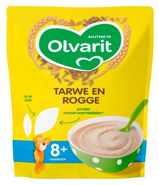 Olvarit Babyvoeding 8+ Maanden Tarwe En Rogge 200 Gram - Babywinkel - 3041091579256