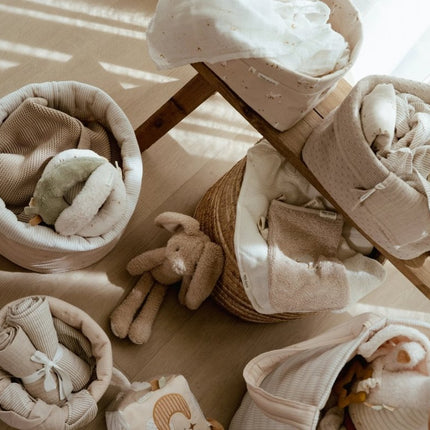 Opbergmand groot - Pure Soft Beige Stripe - Babywinkel - 8721122584460