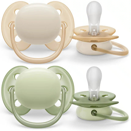 Philips Avent Fopspeen +0 Maanden Soft Beige/ Licht Groen - Philips Avent - Babywinkel - 8720689012768
