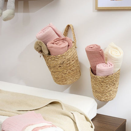 Pre - washed hydrofiele doeken 3 - pack Uni - soft rose/rose/natural - 70x70cm - Babywinkel - 4054703509434