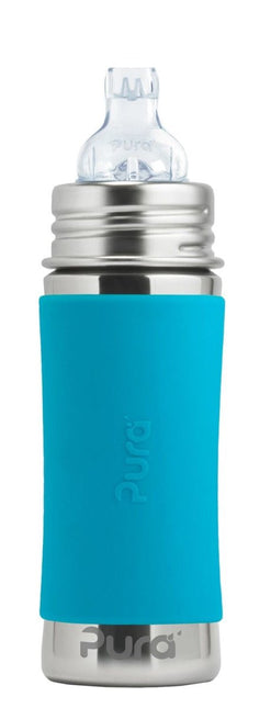 Pura Babyfles Tuitspeen 325Ml Set Blauw 4 delig - Pura - Babywinkel - 853766006416