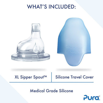 Pura Drinkfles Rvs 325 Ml + Silicone Tuitspeen + Silicone Reisdop + Unicorn Sleeve - Pura - Babywinkel - 850038571221