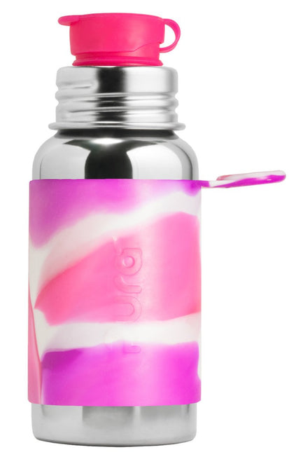 Pura Waterfles Rvs 550Ml Set Pink Swirl 3 delig - Pura - Babywinkel - 853766006591