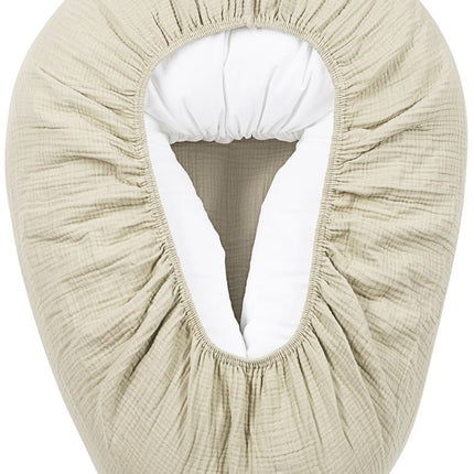 Relaxhoes voor voedingskussen pre - washed hydrofiel Uni - soft sand - Babywinkel - 4054703906202