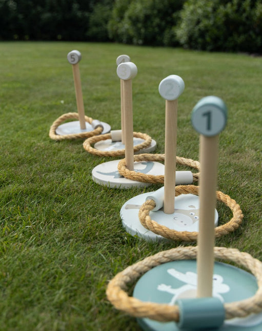 JeP Kids Houten Speelgoed Ring Gooien Taupe/Green koop je bij Babywinkel