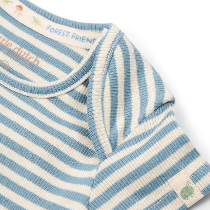 Romper korte mouw blauw Stone Blue stripe koop je bij Babywinkel