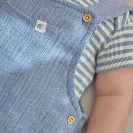 Romper korte mouw blauw Stone Blue stripe koop je bij Babywinkel