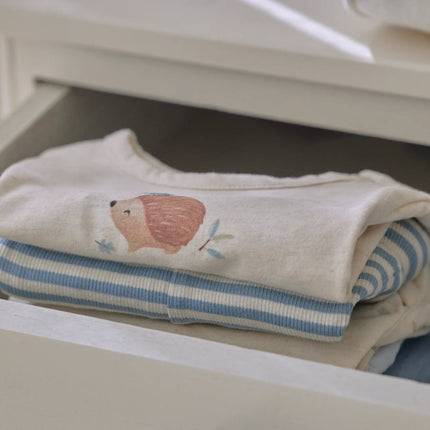 Romper korte mouw blauw Stone Blue stripe koop je bij Babywinkel