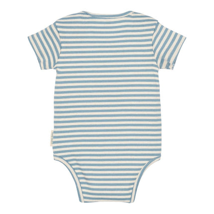 Romper korte mouw blauw Stone Blue stripe koop je bij Babywinkel