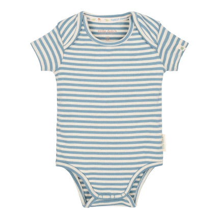 Romper korte mouw blauw Stone Blue stripe koop je bij Babywinkel