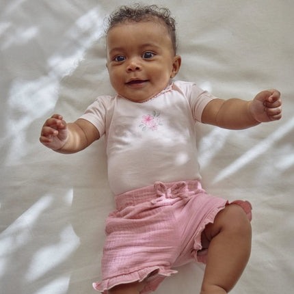 Romper korte mouw roze Blossom koop je bij Babywinkel