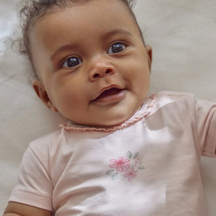 Romper korte mouw roze Blossom koop je bij Babywinkel