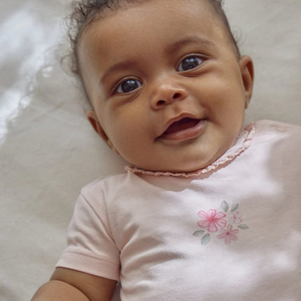 Romper korte mouw roze Blossom koop je bij Babywinkel
