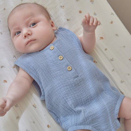 Romper mouwloos blauw Stone Blue koop je bij Babywinkel