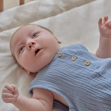Romper mouwloos blauw Stone Blue koop je bij Babywinkel