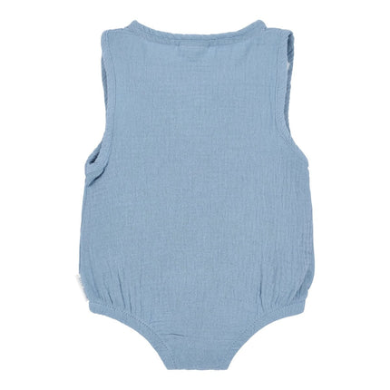 Romper mouwloos blauw Stone Blue koop je bij Babywinkel