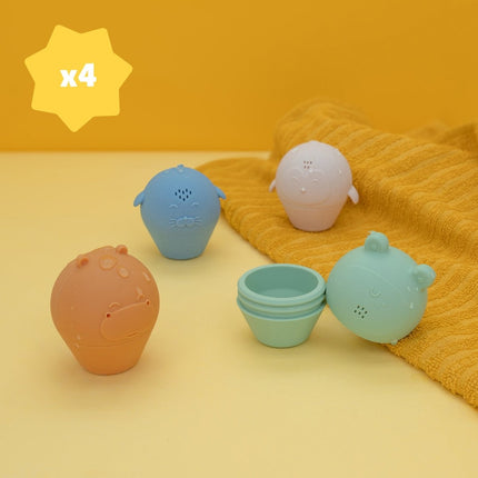 Set van 4 siliconen badsproeiers - Babywinkel - 3661276189263