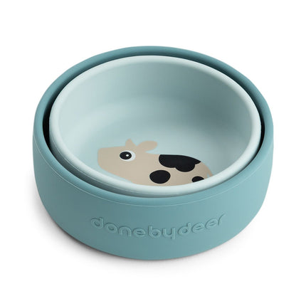 Siliconen kommen set 2 stuks Dotti Blue koop je bij Babywinkel