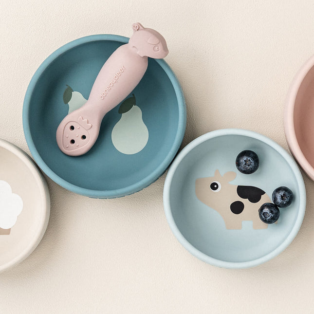 Siliconen kommen set 2 stuks Dotti Blue koop je bij Babywinkel