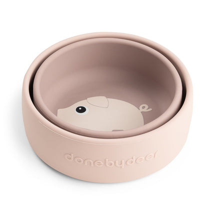 Siliconen kommen set 2 stuks Pigee Powder koop je bij Babywinkel