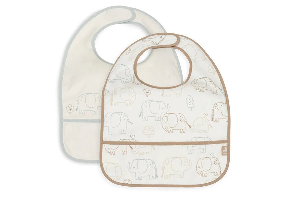 Jollein Slabbetje Elephant Tales Waterproef 2St koop je bij Babywinkel