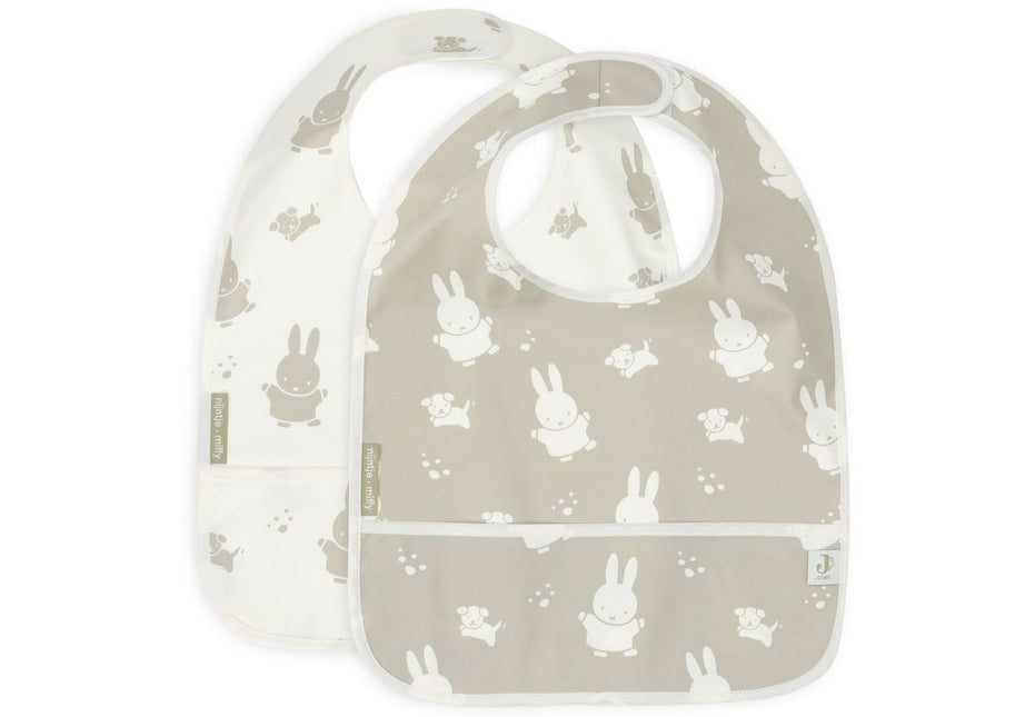 Jollein Slabbetje Waterproof Miffy & Snuffy Olive Green 2 Stuks koop je bij Babywinkel