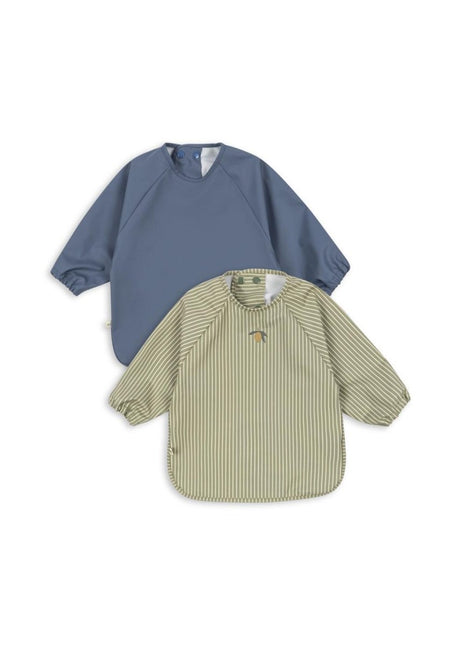 Slabbetjes Met Mouwen TEA STRIPE/FLINT STONE 2st - Babywinkel - 5715681098745