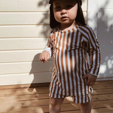 Slipstop Zwembroek Kind Cognac Stripe - Babywinkel - 8683555254603