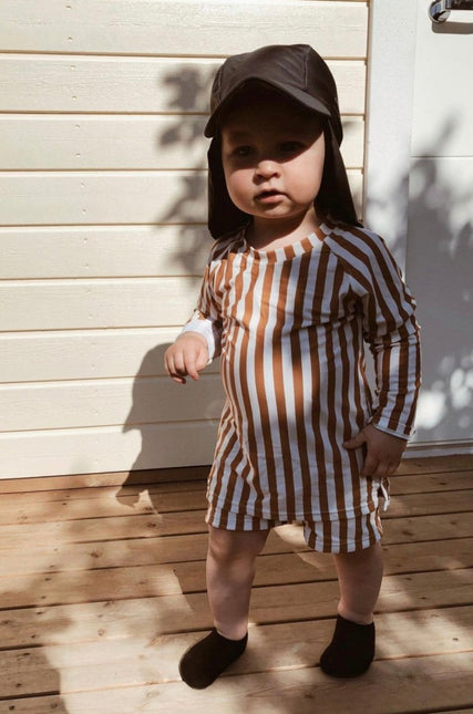 Slipstop Zwembroek Kind Cognac Stripe - Babywinkel - 8683555254603