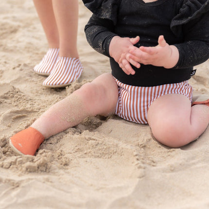 Slipstop Zwembroek Kind Cognac Stripe Meisje - Babywinkel - 8683555254351