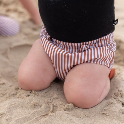 Slipstop Zwembroek Kind Cognac Stripe Meisje - Babywinkel - 8683555254351
