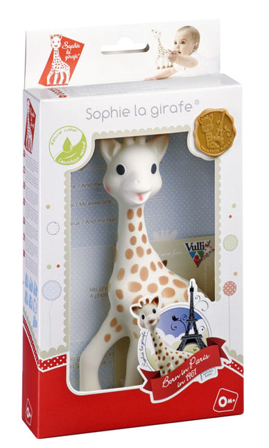 Sophie de Giraf Bijtring Bijtspeeltje Van 100% Natuurlijk Rubber In Geschenkdoosje Wit Rood koop je bij Babywinkel
