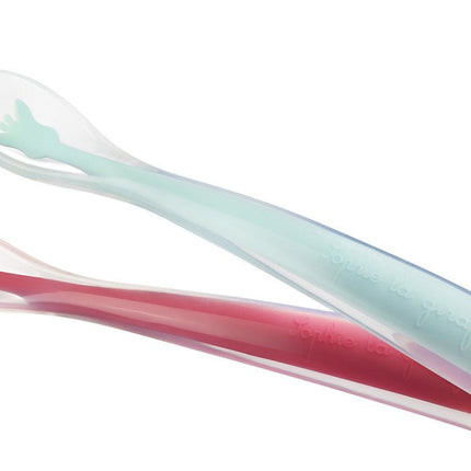 Sophie de Giraf Lepel Set Van 2 Zachte Silicone Lepels 2st koop je bij Babywinkel
