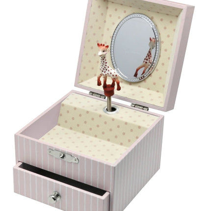 Sophie de Giraf Muziekdoosje Vierkant Glow In The Dark Roze - Sophie de Giraf - Babywinkel - 3457019601310