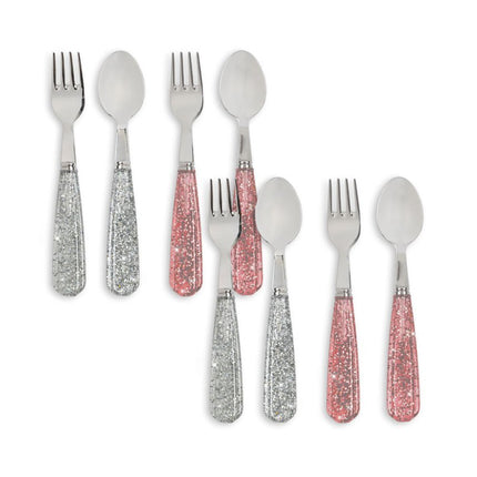 Sparkly Bestek Set Blush/Sparkling Blue 8st koop je bij Babywinkel