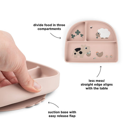 Stick&Stay compartment plate Tiny farm Powder koop je bij Babywinkel